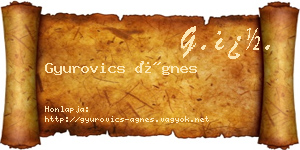 Gyurovics Ágnes névjegykártya